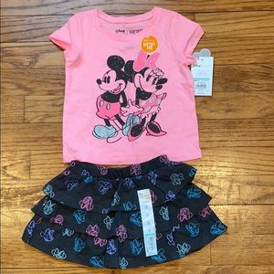 NWT Mickey/Minnie Shirt and Skort Set
